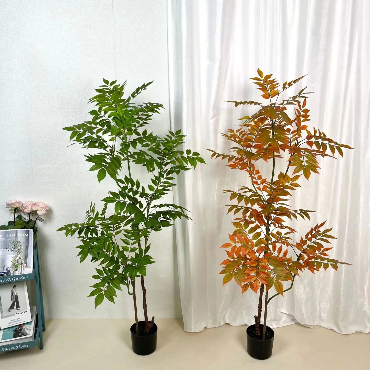 Colorful Artificial Potted Trees Plastic Plants with Pot in Sizes 100cm 160cm Made in GUA by Ov