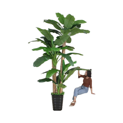 12ft Artificial Big Banana Plant Faxu Bonsai Home Office Plants Home Decoration Carton Box Plastic Leaves Plastic Palm Tree