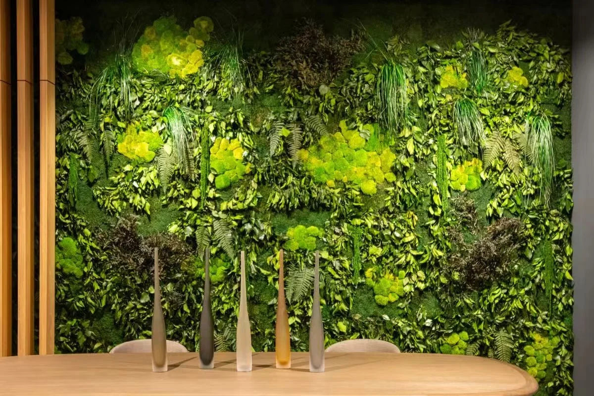 Indoor/Outdoor Home Green Wall Decor Artificial Plant Moss Plastic Grass Flower Leaf Wall Decors