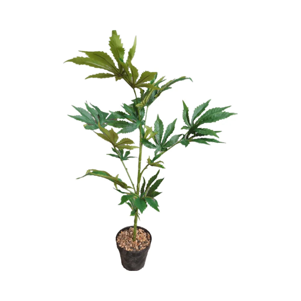 Faxu Home Decor Artificial Hemp Plant Fake Marijuana Plants for Indoor Use