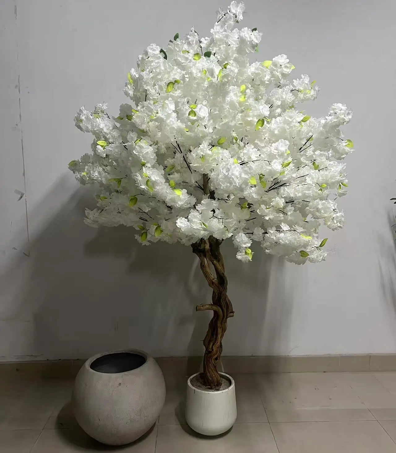 Artificial Cherry Flower Tree Decorative Wisteria Flowers Plant 200cm Height Real Wood Trunk Eco-Friendly High Quality Indoor
