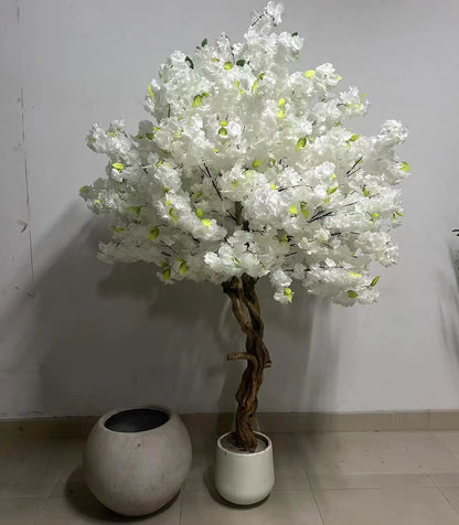 Artificial Cherry Flower Tree Decorative Wisteria Flowers Plant 200cm Height Real Wood Trunk Eco-Friendly High Quality Indoor