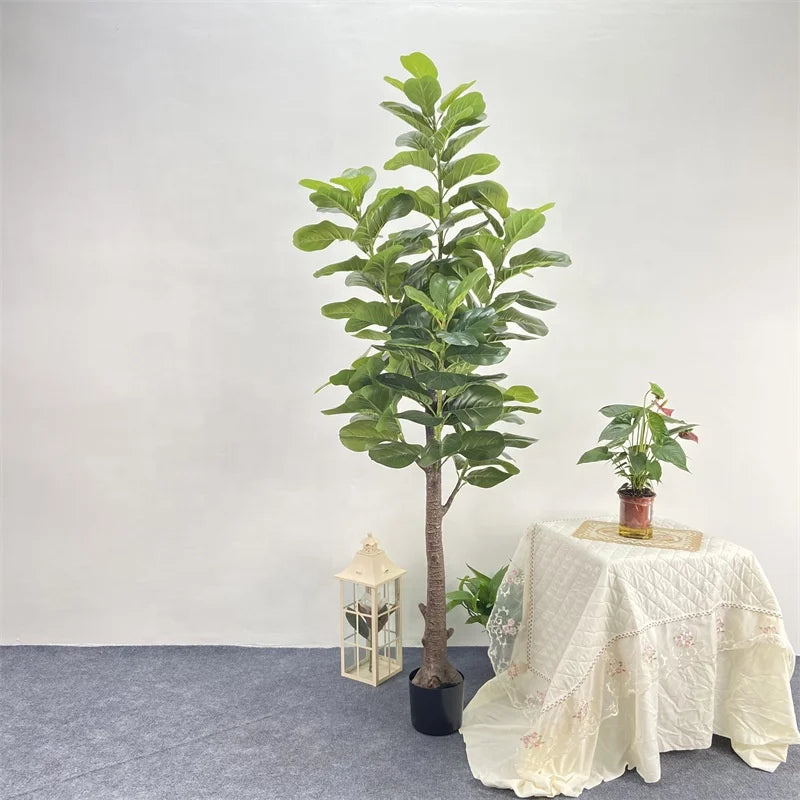 Large Artificial Fiddle Leaf Fig Tree with Plastic Trunk Eco-Friendly Waterproof 1.5m-2.1m Sizes Beautiful Big Leaf House Plants