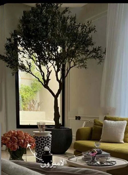 8FT Detachable Artificial Large Olive Tree Decorative Fiberglass Trunk for Hotels for Christmas Decorations
