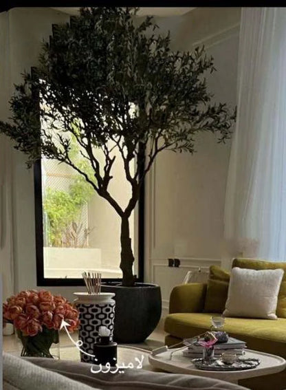 8FT Detachable Artificial Large Olive Tree Decorative Fiberglass Trunk for Hotels for Christmas Decorations