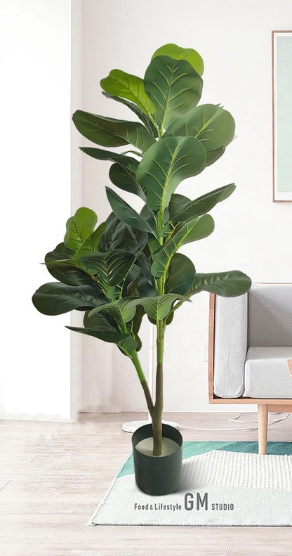 Factory Price Home/Office Decor Natural-Looking Artificial Fiddle Leaf Fig Tree with Plastic Leaves