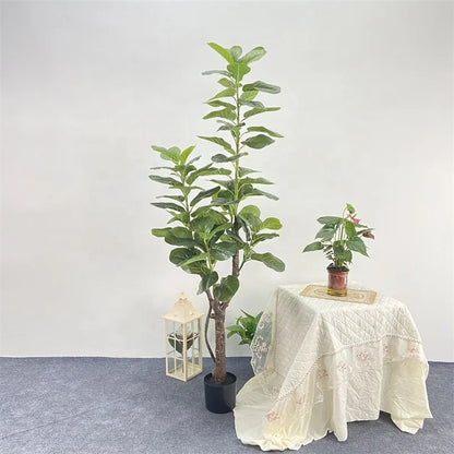 Large Artificial Fiddle Leaf Fig Tree with Plastic Trunk Eco-Friendly Waterproof 1.5m-2.1m Sizes Beautiful Big Leaf House Plants