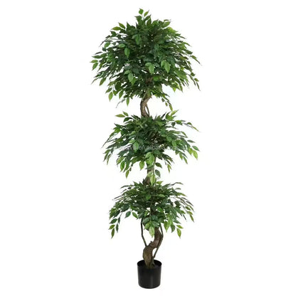 UV Protected Artificial Indoor Bonsai Plastic Tree Simulated Botanical Garden Outdoor Pots/Planted/Leaves Fake Grass Room