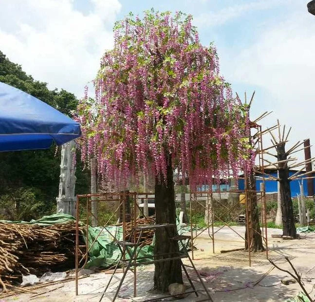 Large Purple Artificial Silk Wisteria Blossom Tree Plastic Thanksgiving Decoration OV Brand 150cm-800cm