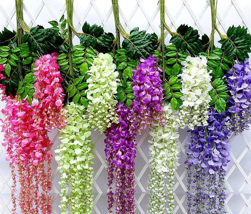 Large Purple Artificial Silk Wisteria Blossom Tree Plastic Thanksgiving Decoration OV Brand 150cm-800cm