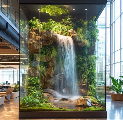 Touch Nature PE Material Artificial Landscape Waterfall System Topiary Wall Decoration for Indoor/Outdoor Use Artificial Grass