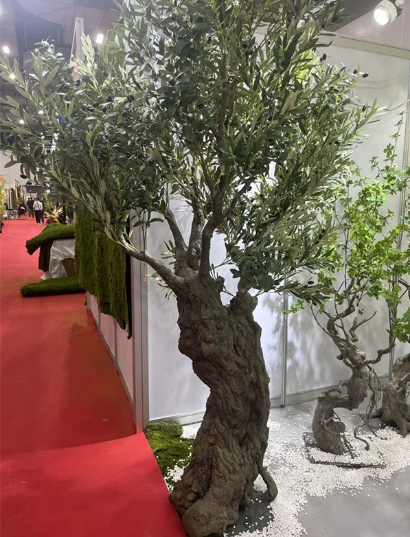 Large Old Artificial Olive Tree for Office Shopping Mall Store Decoration New Fake Grass Branch Plant Made of Plastic Fiberglass