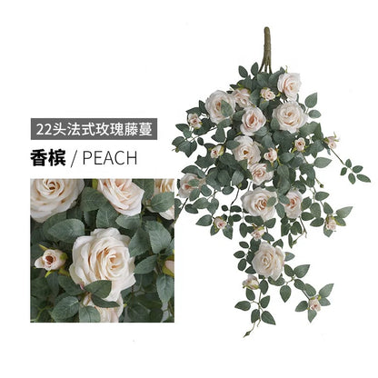 80cm Artificial Rose Vine Fabric Decor Indoor Use Shrubs Plant Elegant Indoor Ornament