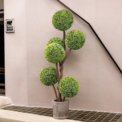 Ttrees Plastic Faxu Balls 80cm Ball Tree Natural Trunk Sakura Artificial Grass Outdoor Wedding Decorations Plastic Steel Leaves