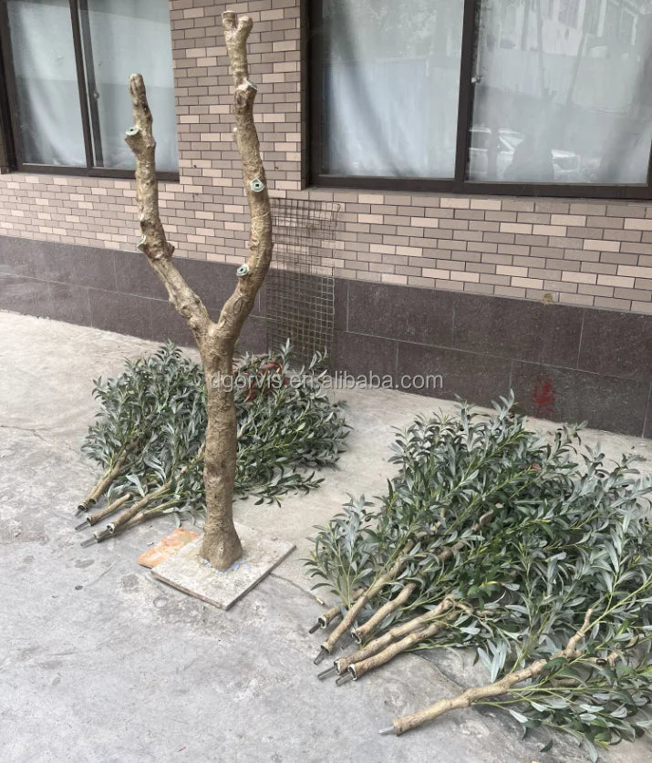 8ft Modern Large Garden Decoration Artificial Green Olive Tree with PE Trunk and Faux Plastic Poles 5-7 Days Delivery