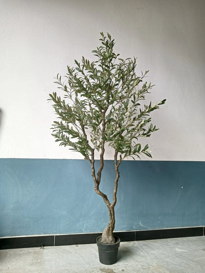 Tall 6ft Artificial Olive Tree Bonsai Made in China Potted in Plastic Pot Ov Brand