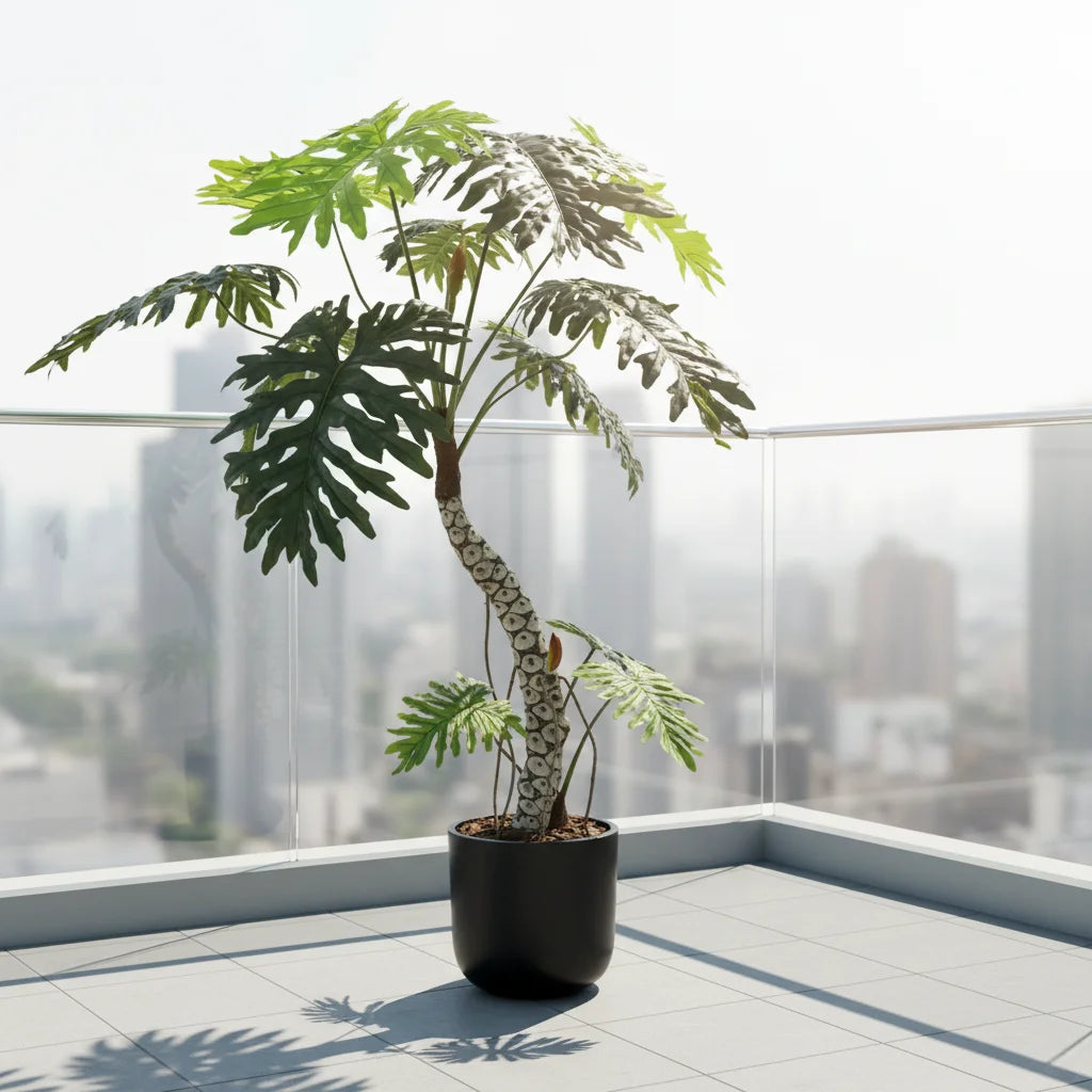 Ov T5 Plastic Artificial Green Tropical Landscape Big Leaf Tree 200cm Home Decoration for Restaurants Hotels Weddings