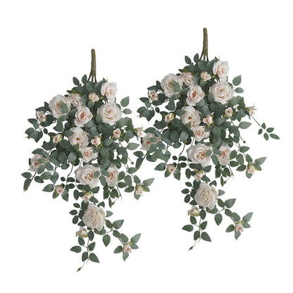 80cm Artificial Rose Vine Fabric Decor Indoor Use Shrubs Plant Elegant Indoor Ornament