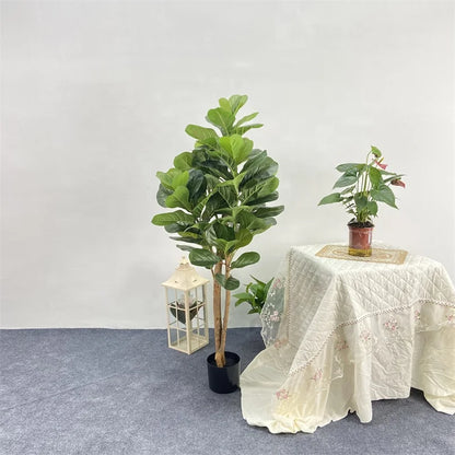 Large Artificial Fiddle Leaf Fig Tree with Plastic Trunk Eco-Friendly Waterproof 1.5m-2.1m Sizes Beautiful Big Leaf House Plants