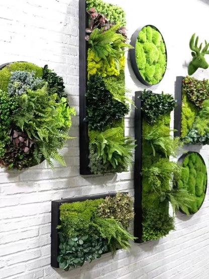 Indoor/Outdoor Home Green Wall Decor Artificial Plant Moss Plastic Grass Flower Leaf Wall Decors