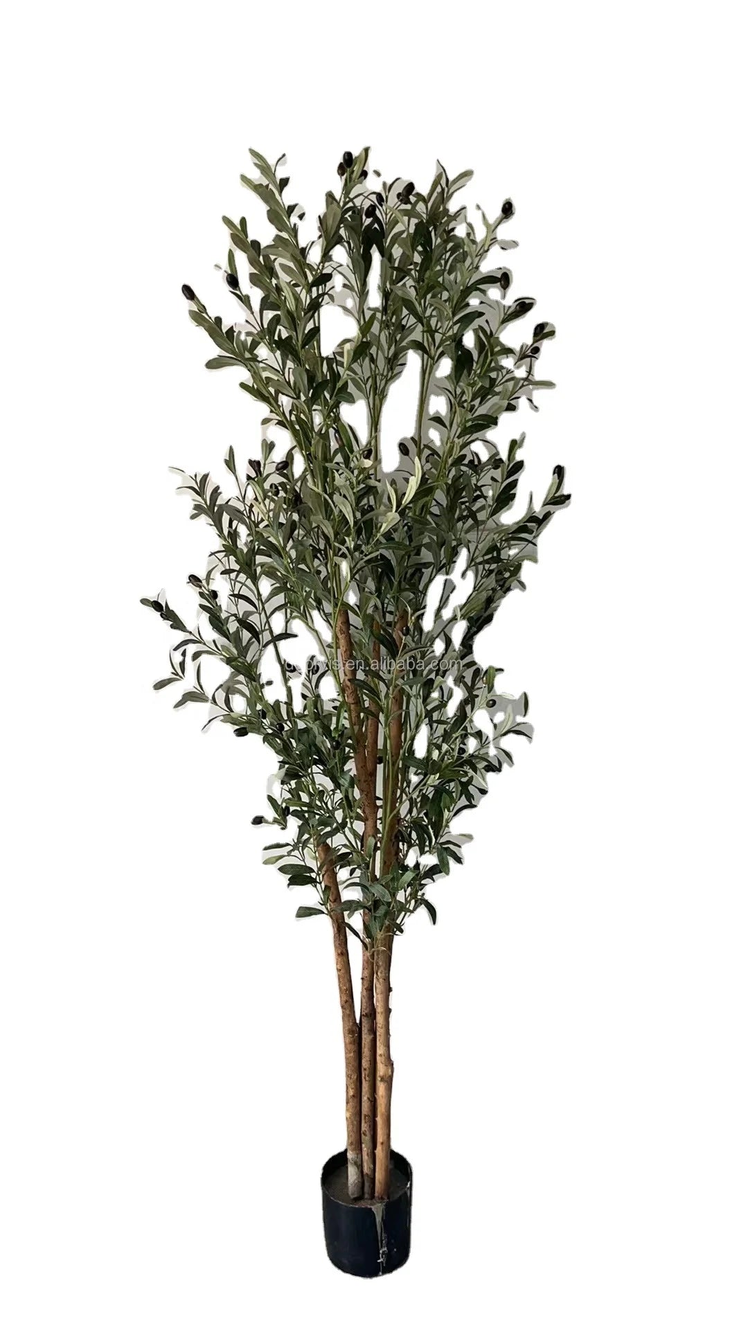 6ft Tall Eco-Friendly Plastic Artificial Olive Tree with Real Wood Trunk Home Decor Indoor Plant