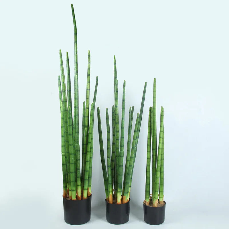 Artificial Plastic Snake Plant Tiger Piran 95cm Gold Pot Eco-Friendly Durable Indoor Outdoor