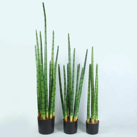 Artificial Plastic Snake Plant Tiger Piran 95cm Gold Pot Eco-Friendly Durable Indoor Outdoor
