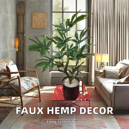 Faxu Home Decor Artificial Hemp Plant Fake Marijuana Plants for Indoor Use